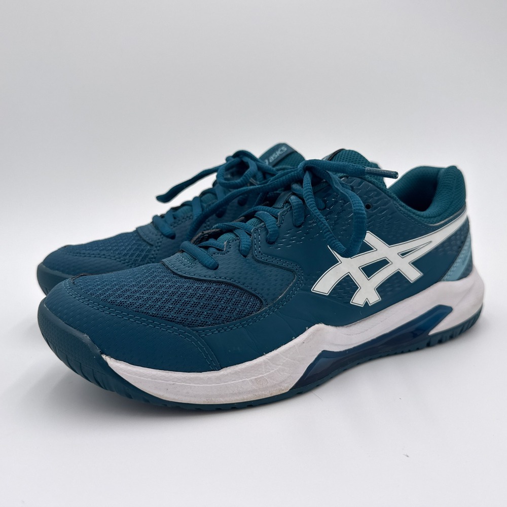 ASICS Mens US 7 GEL-Dedicate 8 Teal Blue White Athletic Tennis Running Sneakers